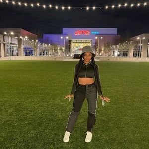 High Waist Cut and Sew Jeans